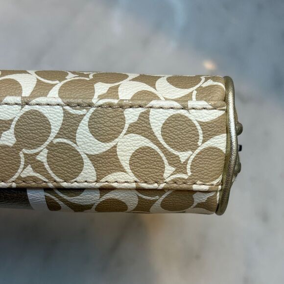 Coach Heritage Signature Logo Stripe Toiletry Bag Cosmetic Case Pouch - Picture 11 of 16